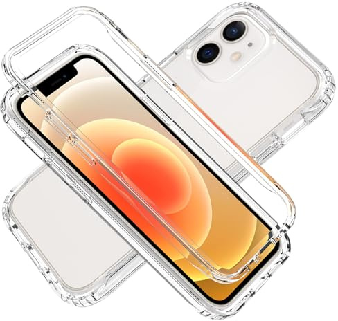 LXHGrowH Hülle für iPhone 12 Mini, 360 Grad Ganzkörper Stoßfest Handyhülle, Kratzfest Schutzhülle mit Eingebauter Displayschutzfolie, Case Dual - Transparent