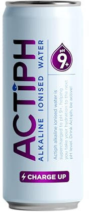 Alkaline Spring Water Cans pH9+ (12x 330ml) Purified with Electrolytes Clean and Smooth Taste ACTIPH Water