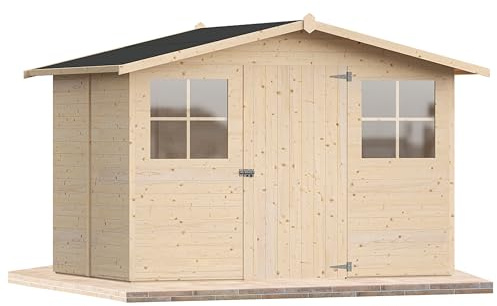 Casetta da giardino in legno per esterno 6Mq 300x200 20mm MADE IN ITALY mod. BOLOGNA (Senza Pavimento, Kit 1 Finestra apribile)