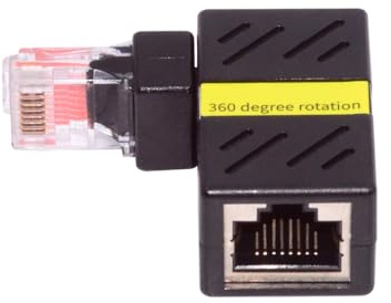 cablecc Adattatore rotante CAT6 UTP da maschio a femmina RJ45 8P8C 1000Mbps per rete LAN Ethernet