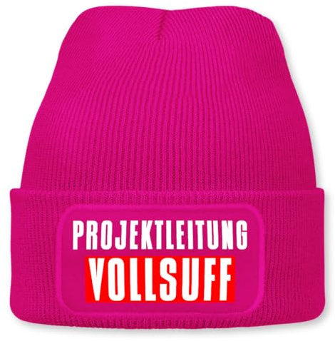 Prozente Momente Projektleitung Vollsuff - Beanie | Strickmütze | Wollmütze | Beanie mit Druck | lustige Sprüche | Apres-Ski | Winter