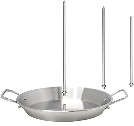 Pincho vertical para kebab, soporte para asador de acero inoxidable con bandeja de goteo grande y 3 pinchos desmontables para asador, filete, kebab, doner