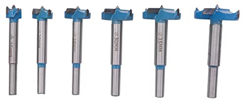 Jrifedptry Forstner - Set di punte per trapano, 15-40 mm, 6 pezzi, in carburo Forstner, utensili per legno