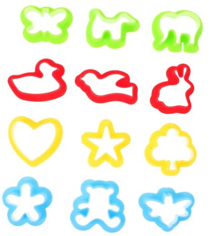 Generic 12pcs Colored Clay Molds Cookie Cutters for Tools for Cookie Molds Sculpture Clay Puzzles Tools Clay Puzzles Clay for Biscuit Tool Plastic