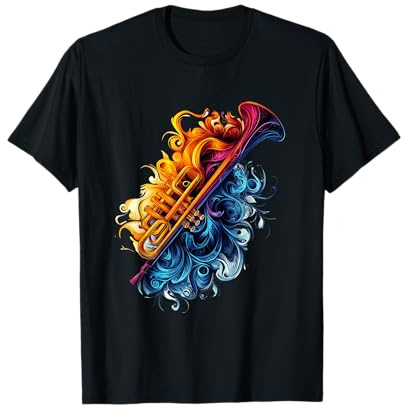 Buntes Trompeten T-Shirt Mit Einer Trompete T-Shirt