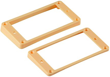 FLEOR 2 marcos de pastilla para cuello y puente de guitarra LP Humbucker, anillos de montaje curvados, pieza de repuesto para guitarra estilo LP, color crema