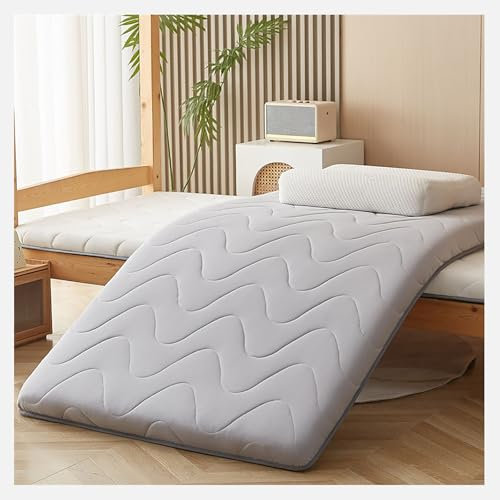 Queen-Size-Latex-Matratze mit fester Unterstützung, mehrlagiger Polsterung, atmungsaktiv und feuchtigkeitsableitend, ideal für alle Altersgruppen, bequem zum Seitenliegen und Rückenliegen, Grau, 120 x
