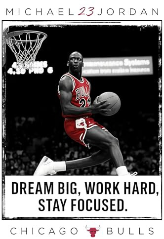 Dekomundo Michael Jordan 23 Plakat Motivation Poster Basketball Sport Idol als Kunstdruck zum Einrahmen, 50x70 cm
