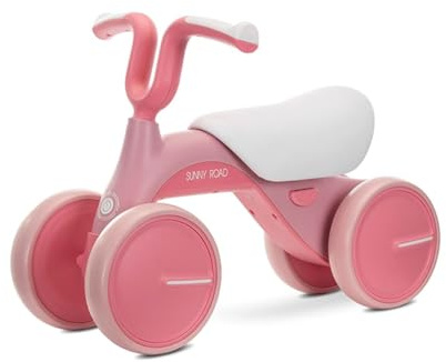 Lorelli Kinder Laufrad ab 1 Jahr Sunny Road mit Licht und Musik, Kinderlaufrad, Leichtes Balance Bike für Mädchen und Jungen, Baby Lauflernrad, Spielzeug für 12-24 Monate (Rosa)