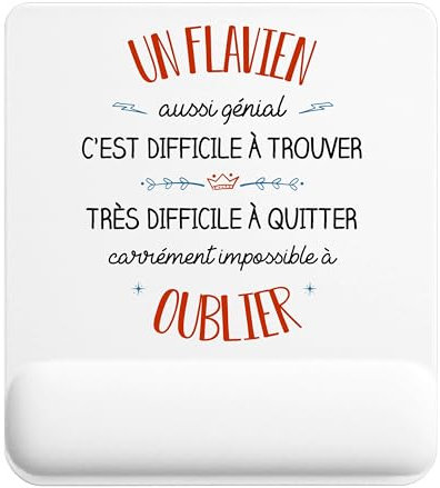 Planetee Tapis de Souris Un Flavien Aussi génial | Accessoire Bureau Ergonomique - Idéal pour Anniversaire, Collègue, Secret Santa Noël, Fête des Pères et Fête des Mères