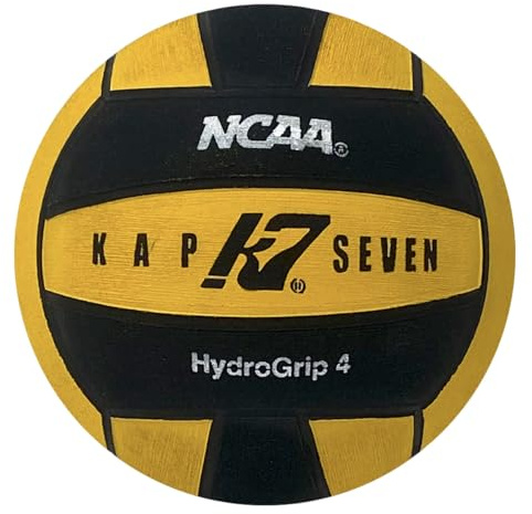 KAP K7 SEVEN KAP7 Size 4 HydroGrip Water Polo Ball (NCAA and NFHS Official), Yellow/Black