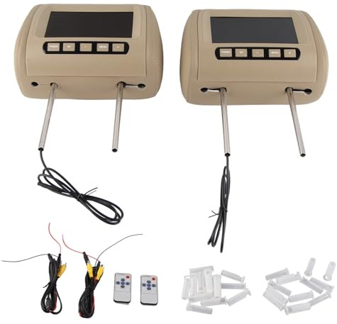 Kikumi 2pcs Universal 7 in HD -Auto -Kopfstütze LCD Video Player Wireless Control MP5 Display Brown