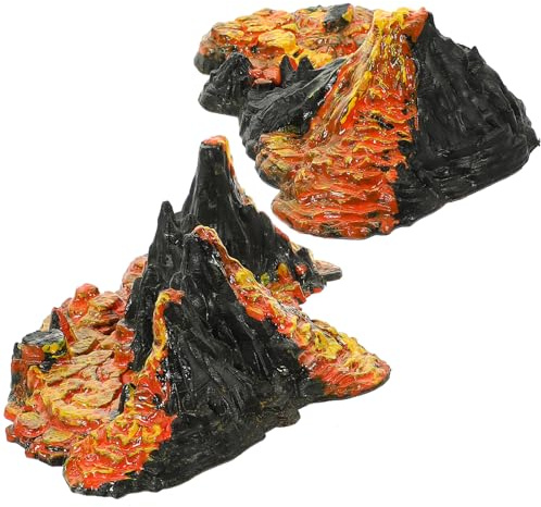 Abaodam 2pcs Plastic Volcano Decor for Sandbox Toys with Small and Compact Design, Realistic Shape and Vivid Design, for Desktop and Landscape Decoration in Office Or Play Areas