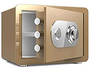 Cassaforte ignifuga impermeabile 25 cm elettronica Password Key Cabinet per la sicurezza di casa e ufficio marrone durevole scatola di sicurezza per oggetti di valore resistente al fuoco e all'acqua