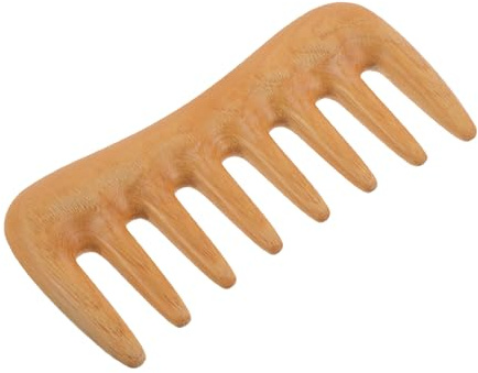 JECOMPRIS Haarkamm aus Holz mit Breiten Zinken für Kopfhautmassage Antistatisch für Locken Wellen und Langes Haar Kompakt für Reisegebrauch