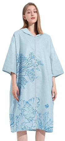 Gungtj Grande serviette de plage en microfibre pour adultes, 25 x 21 x 5 cm, peignoir à capuche à séchage rapide, vêtement de plage doux et absorbant pour piscine, fête, vacances, camping, été