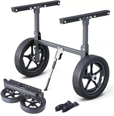 Chariot de kayak en aluminium robuste pour canoës et planches à pagaie, design amovible, capacité de charge de 50 kg, facile à transporter et à transporter