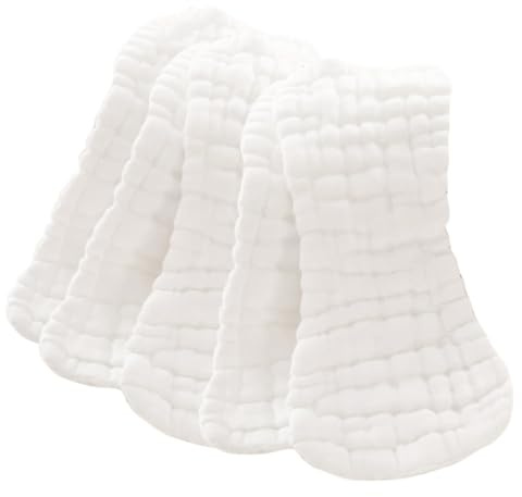 SUPVOX Lot De 5 Couches En Coton Pur Pour Bébé, Taille l 46x17 Cm, Lavables, Absorbantes Et Respirantes, Protection Anti-fuite, Adaptées Pour -né 0-2 Ans, Sous-couches Réutilisables