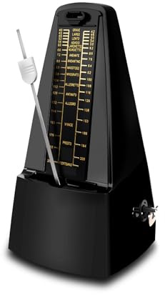 Defabee Mechanical Metronome with Loud Sound and Accurate Rhythm for Beginners and Professionals, Ideal for Piano Guitar Drum Violin and Other Instruments (Black)
