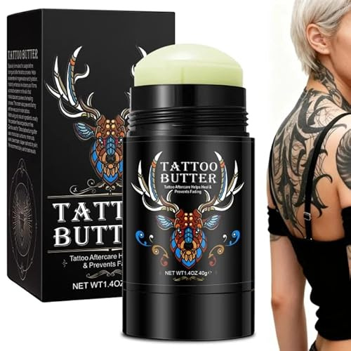 Tattoo Balm & Aftercare Cream 40g (1.4oz) – Natural Tattoo Healing Ointment for New & Old Tattoos, Color Enhancement & Moisturizing Lotion