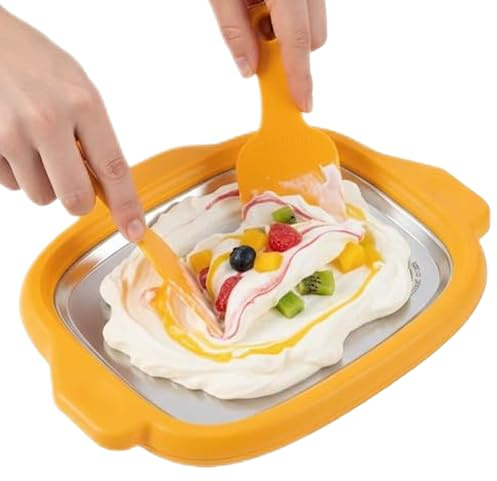 Bandeja de hielo enrollada - Reutilizable con 2 raspadores, máquina de hielo enrollada en casa | Para postre dulce, sorbete, yogur, principiantes, diversión familiar, de cocina en d
