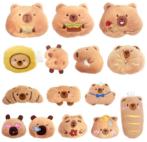 Capibara Llavero Peluche Juguete, 15 Unidades de Llavero de Peluche Capybara, Llavero de Peluche Capibara, Peluches Suaves y Adorables Kawaii, Capybara Regalo, Llaveros para Mochila Decorar Regalo