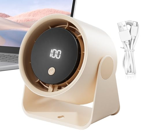 Ventilatore da scrivania - ventilatore USB | Ventilatoree d'aria di raffreddamento con circolatore con display a LED di lunga durata, impostazioni di velocità ricaricabili 100 per dormitorio d