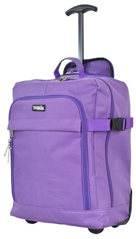 ZAHRAB 40x30x20cm for Ryanair Wizz Air, Underseat Bag Lightweight Hand Luggage Cabin Bag Trolley with Wheels Flight Bags Suit Case (Purple)