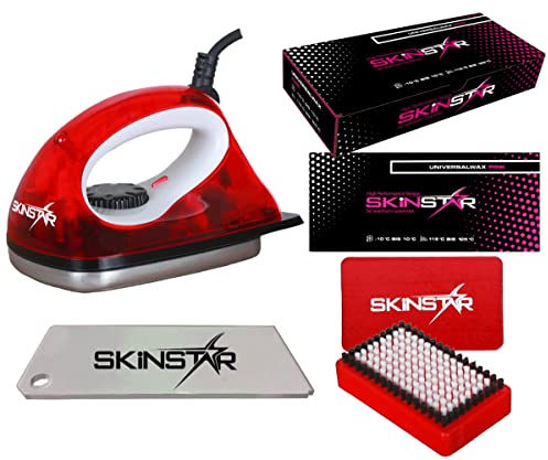 SkinStar Skiwachs-Start Set 4-teilig mit Wachsbügeleisen - Alpin + Nordic + Board