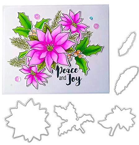 Lottoyday Flower Silikon Stempel und Stanzschablonen Set für DIY Kartenherstellung Scrapbooking Album, Fotoalbum Dekoration(Cutting Dies&Clear Stamp Seal)