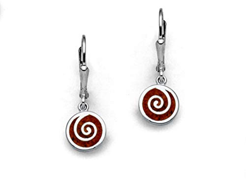DUR Ohrhänger Spirale 2.0 aus 925 Sterling Silber mit Bernstein veredelt, 8 mm, O5225