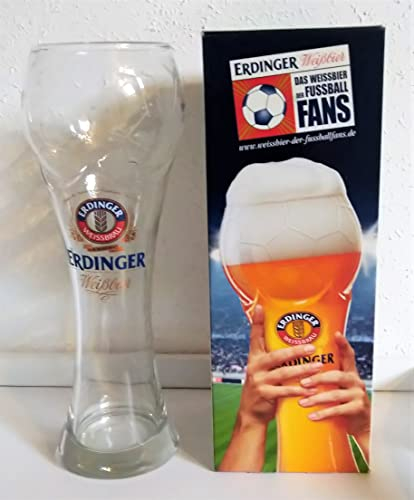 Erdinger - Bicchiere da birra bianca, 1 x 0,5 litri, in scatola di cartone, bicchieri da birra, bicchieri da grano