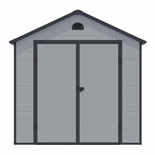 Rowlinson Airevale 8x6 Plastic Apex Shed Light Grey
