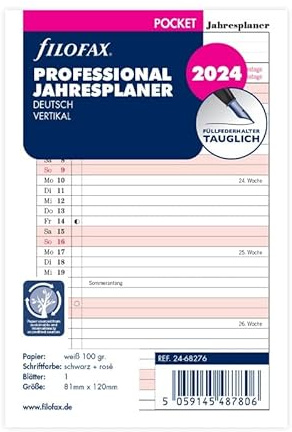 Filofax Pocket Professional Jahresplaner (deutsch)2024