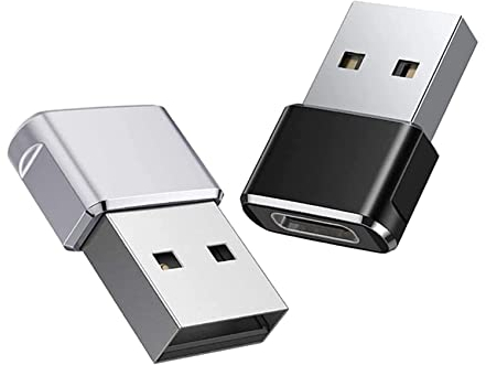 iJiZuo Adattatore da USB C Femmina a USB A Maschio 2 Pezzi, Connettore Cavo Caricatore per iWatch 7, MacBook PRO, Samsung Galaxy S20 S21 S22 Plus Ultra-Nero/d'Argento