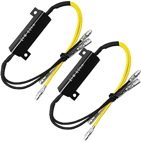 VOANZO 2 x Widerstands-Blinker, LED-Blinker, Decoder, LED-Lastwiderstand für Motorrad, ATV, Gokart, Bike, Pit, Quad, Dirt Bike, 21 W, 6 Ω