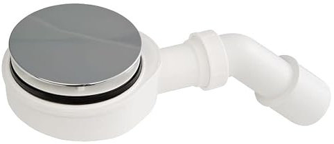 ECOLAM Garniture d'écoulement Siphon Bonde pour Receveur de Douche chromé Extra Plat 58 mm Siphon Ø 90 mm écoulement Jano 7302S