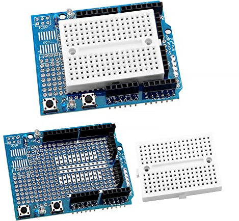 VooGenzek 2 PCS Shield Prototype Expansion Board with SYB-170 Mini Breadboard, Compatible with Arduino