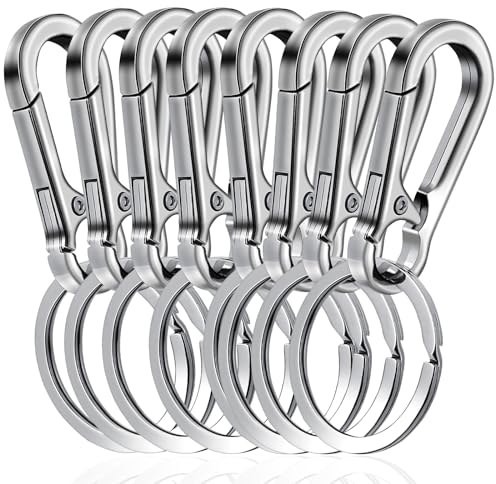 Amaxiu 8 Stück Karabiner Schlüsselanhänger Set,Metall Karabiner Robuster Schlüsselanhänger Aus Zinklegierung Autoschlüsselhalter Feder Schlüsselanhänger Schnellverschluss Schlüsselringe Clips