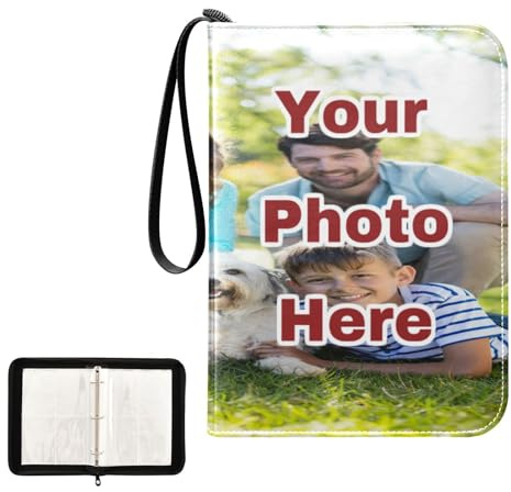 Benutzerdefinierte Ihr Foto Karte Binder 400 Taschen Personalisierte Sammelkarte Lagerung Binder Album mit Ärmeln Reißverschluss Karte Sammlung Halter Ordner für Spielkarten Sportkarten Sleeved Cards