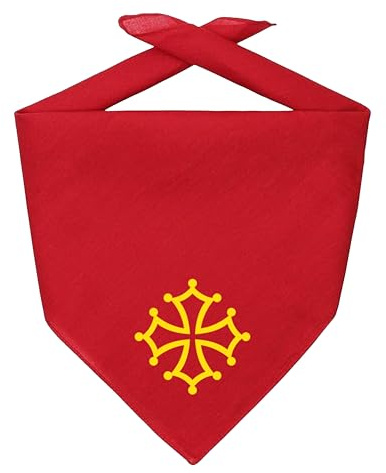 Club Feria Bandana - Foulard - Féria Occitanie, Occitan (Taille unique, Croix occitane rouge)