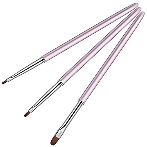 KARFRI Oil Paint Brushes,3Pcs/Set Nail Art Acrylic Gel Brush Rhinestone Handle Extension Builder Lines Liner Drawing Painting Pen Manicure Tool