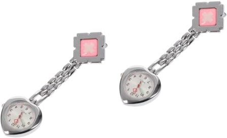 Holibanna 2 STK Taschenuhr Brustuhr in Herzform Digitale Uhren Anstecknadel Sportuhren für Damen fob Ansteckuhr hängende Uhr Pflege Anschauen Schwesterntisch Krankenschwester Glasspiegel