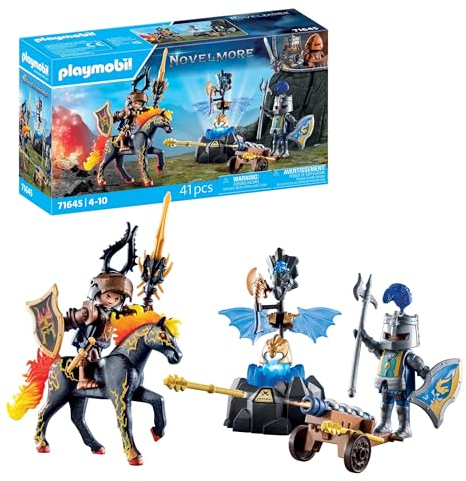 PLAYMOBIL Novelmore 71645 Bewachung der Rüstung, inklusive Zwei Rittern, einem Pferd und wertvoller Rüstung, actionreiches Spielzeug für Kinder ab 4 Jahren