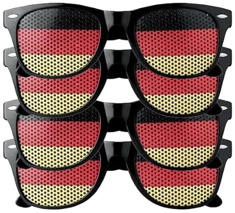 4 Stück Partnerset Sonnenbrillen | Deutschland Fanartikel | EM 2024 Fanartikel | Fan Sonnenbrille | Fußball Fanartikel | Fußball Sonnenbrille EM Deutschland | Sonnenbrille Fußball Europameisterschaft