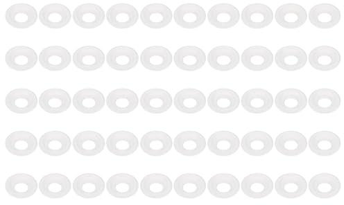 sourcing map 50 Pcs Silicone Rubber Gaskets Washer, High Pressure Leak-proof Beer Bottle Gasket Seals Top Washers for Home Brew Swing Flip Beer Soda Bottle, White