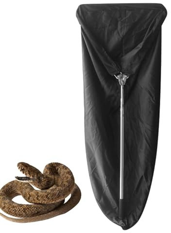 Snake Catcher - Teleskopische Tasche für Schlangenfang, Netz zum Fangen von Schlangen, verstellbare Länge für Reptilien mit Teleskopstange, mobiler Schlangenfang