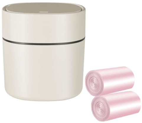 Mini Desktop Trash Can with Press Type Lid, Small Waste Paper Bin for Desk, Living Room Desktop Children's Room, Kitchen