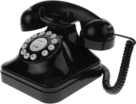 TOPBATHY Téléphone Filaire Rétro Vintage Téléphone de Bureau Antique Décoration pour Maison et Bureau Style Classique Ancien Noir