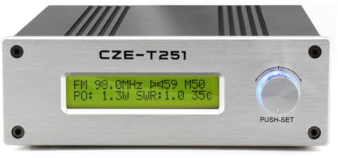 GOSER Émetteur de Diffusion FM à Longue Couverture CZE-T251 25 W 25 Watts pour Les Équipements de Station de Radio D'Église de Voiture